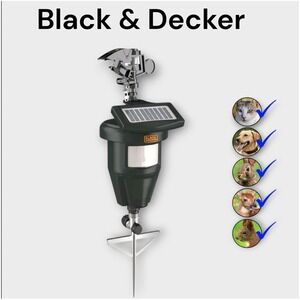 BLACK AND DECKER CAT REPELLENT OUTDOOR SQUIRREL DETERRENT SOLAR BDXPC803 - BLACK